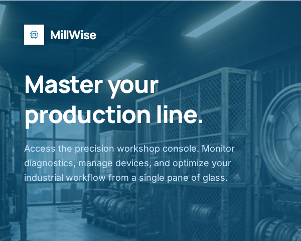 MillWise console sign-in page: Master your production line
